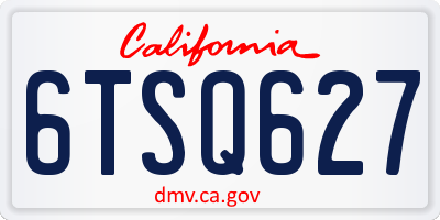 CA license plate 6TSQ627