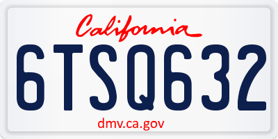 CA license plate 6TSQ632
