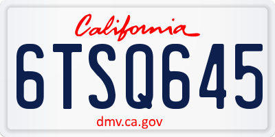 CA license plate 6TSQ645