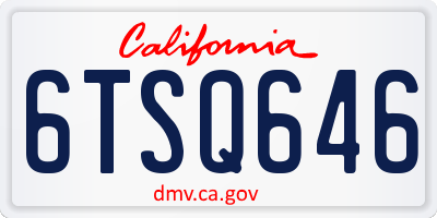 CA license plate 6TSQ646