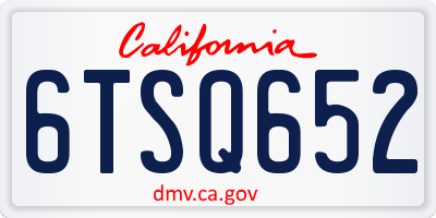 CA license plate 6TSQ652