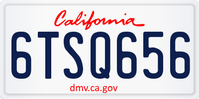 CA license plate 6TSQ656