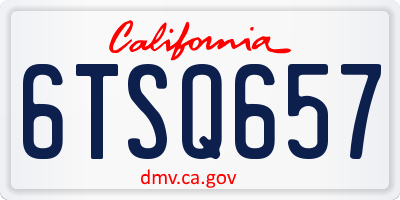 CA license plate 6TSQ657