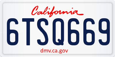 CA license plate 6TSQ669