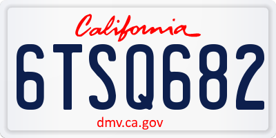 CA license plate 6TSQ682