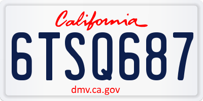 CA license plate 6TSQ687