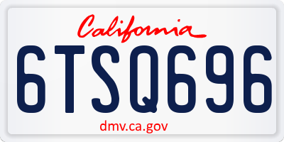 CA license plate 6TSQ696