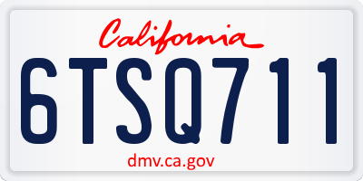 CA license plate 6TSQ711