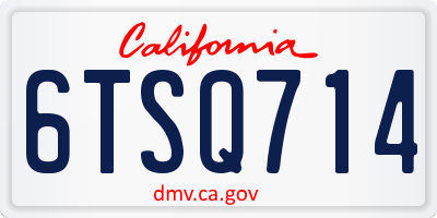 CA license plate 6TSQ714