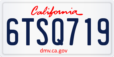 CA license plate 6TSQ719