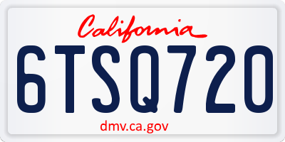 CA license plate 6TSQ720