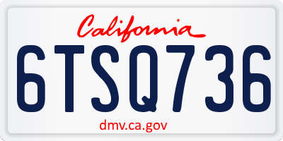 CA license plate 6TSQ736