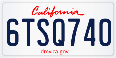 CA license plate 6TSQ740