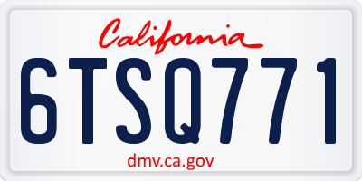 CA license plate 6TSQ771