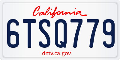 CA license plate 6TSQ779