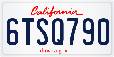 CA license plate 6TSQ790