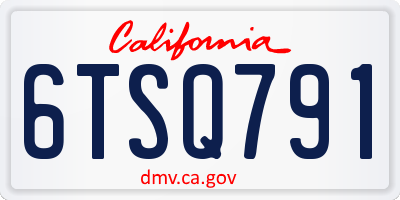 CA license plate 6TSQ791