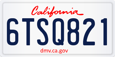 CA license plate 6TSQ821