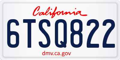 CA license plate 6TSQ822