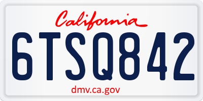 CA license plate 6TSQ842