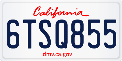 CA license plate 6TSQ855