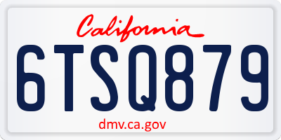 CA license plate 6TSQ879
