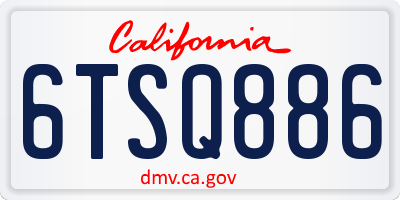 CA license plate 6TSQ886