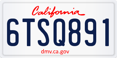 CA license plate 6TSQ891