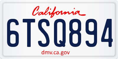 CA license plate 6TSQ894