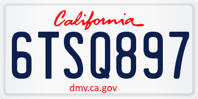 CA license plate 6TSQ897