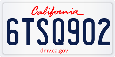 CA license plate 6TSQ902