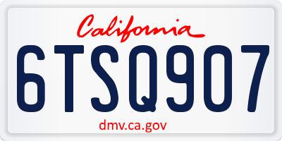 CA license plate 6TSQ907