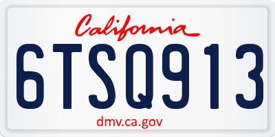 CA license plate 6TSQ913