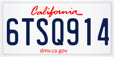 CA license plate 6TSQ914