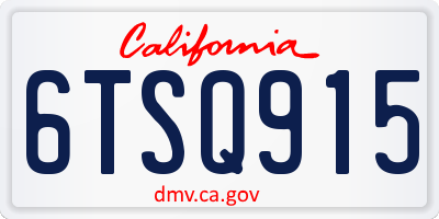 CA license plate 6TSQ915