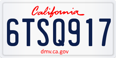 CA license plate 6TSQ917