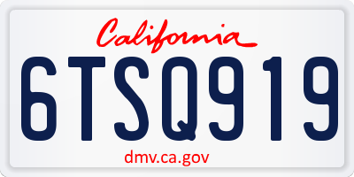 CA license plate 6TSQ919