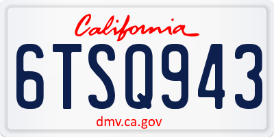 CA license plate 6TSQ943