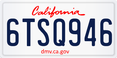 CA license plate 6TSQ946