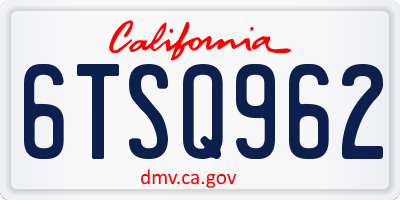 CA license plate 6TSQ962