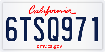 CA license plate 6TSQ971