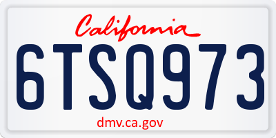 CA license plate 6TSQ973