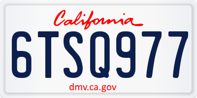 CA license plate 6TSQ977