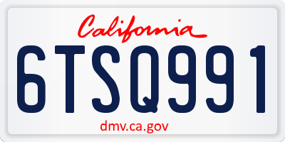 CA license plate 6TSQ991