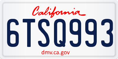 CA license plate 6TSQ993