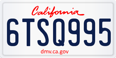 CA license plate 6TSQ995