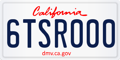 CA license plate 6TSR000