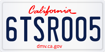 CA license plate 6TSR005