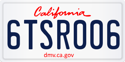 CA license plate 6TSR006