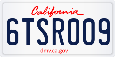 CA license plate 6TSR009